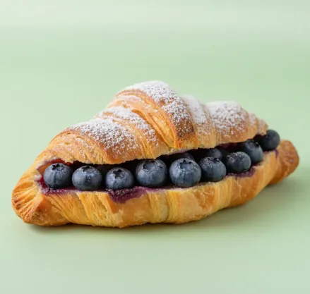 Croissant with blueberries